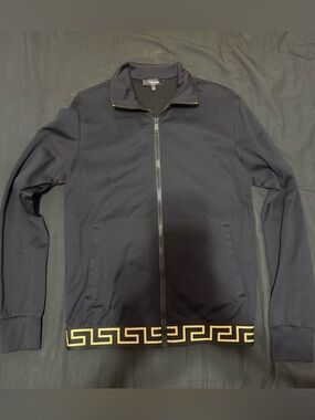 Versace Black Crewneck Zip Hoodie